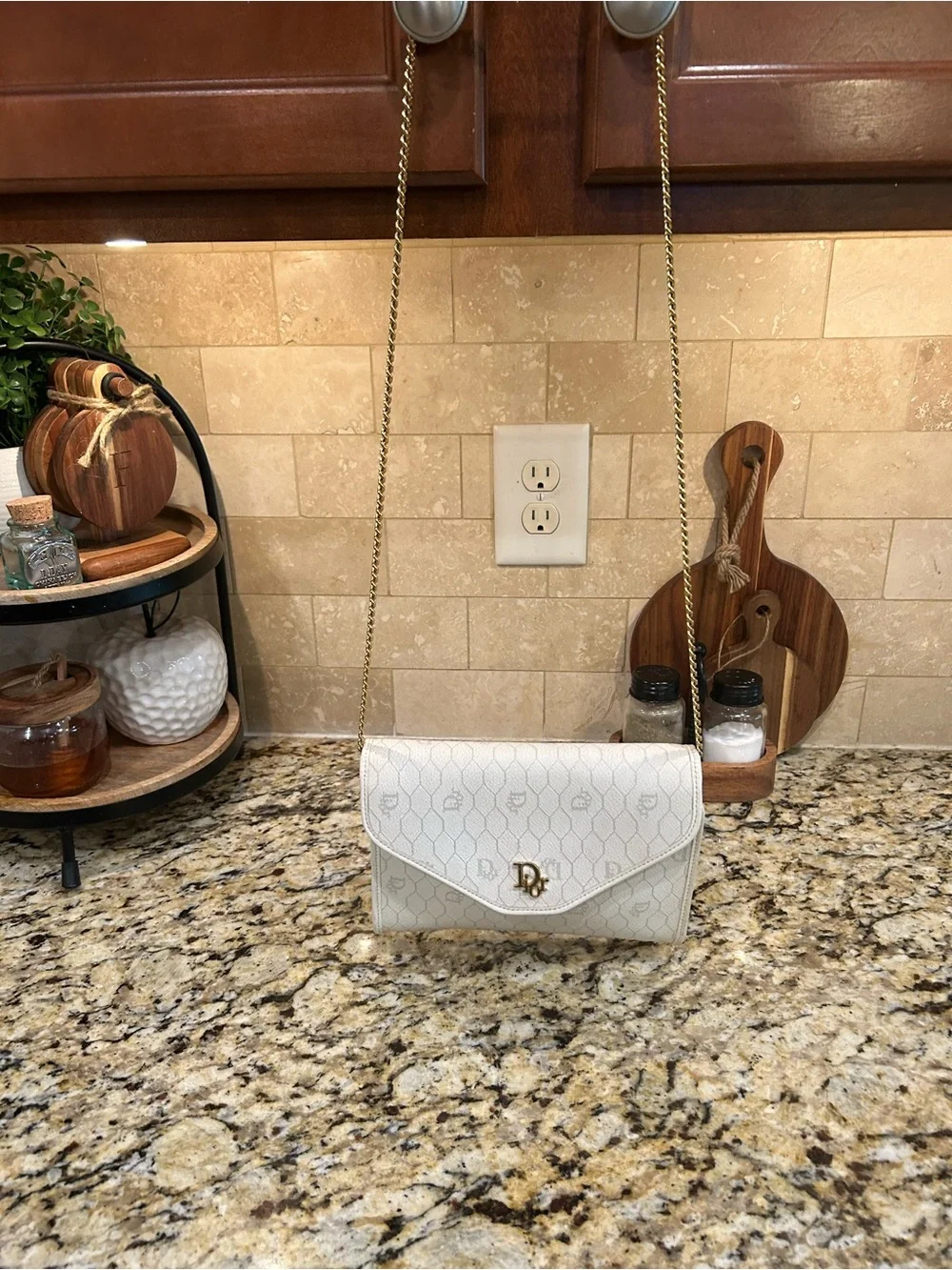 Dior 1990-2000's Honeycomb Shoulder Bag In White with coa